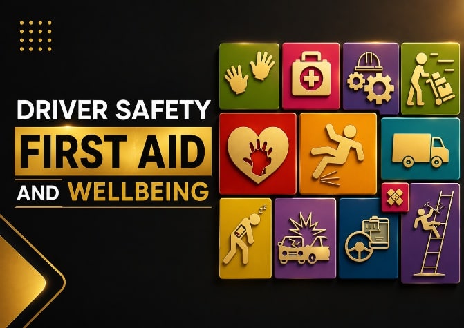 Driver Safety, First Aid And Wellbeing course graphic