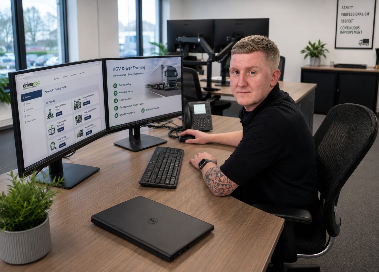 Ricky Holdsworth preparing HGV driver training materials