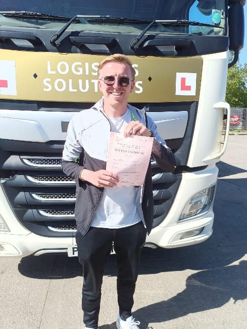 Jake Stewart after passing Class 1 driver training