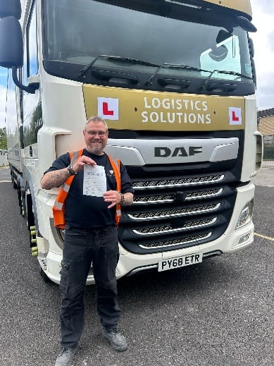 Mark Howgate after completing James Wilby driver training