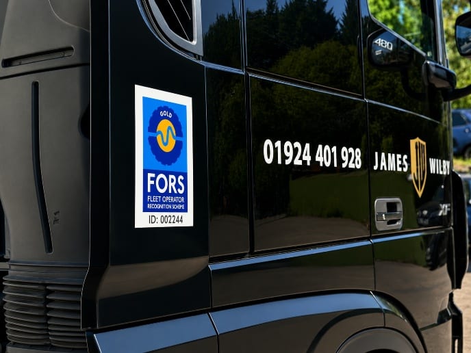 FORS accreditation mark on a James Wilby vehicle